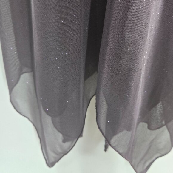 Vintage Speechless Smoky Purple Blue Rosette Shimmer Glitter Y2K Midi Dress - Picture 8 of 15